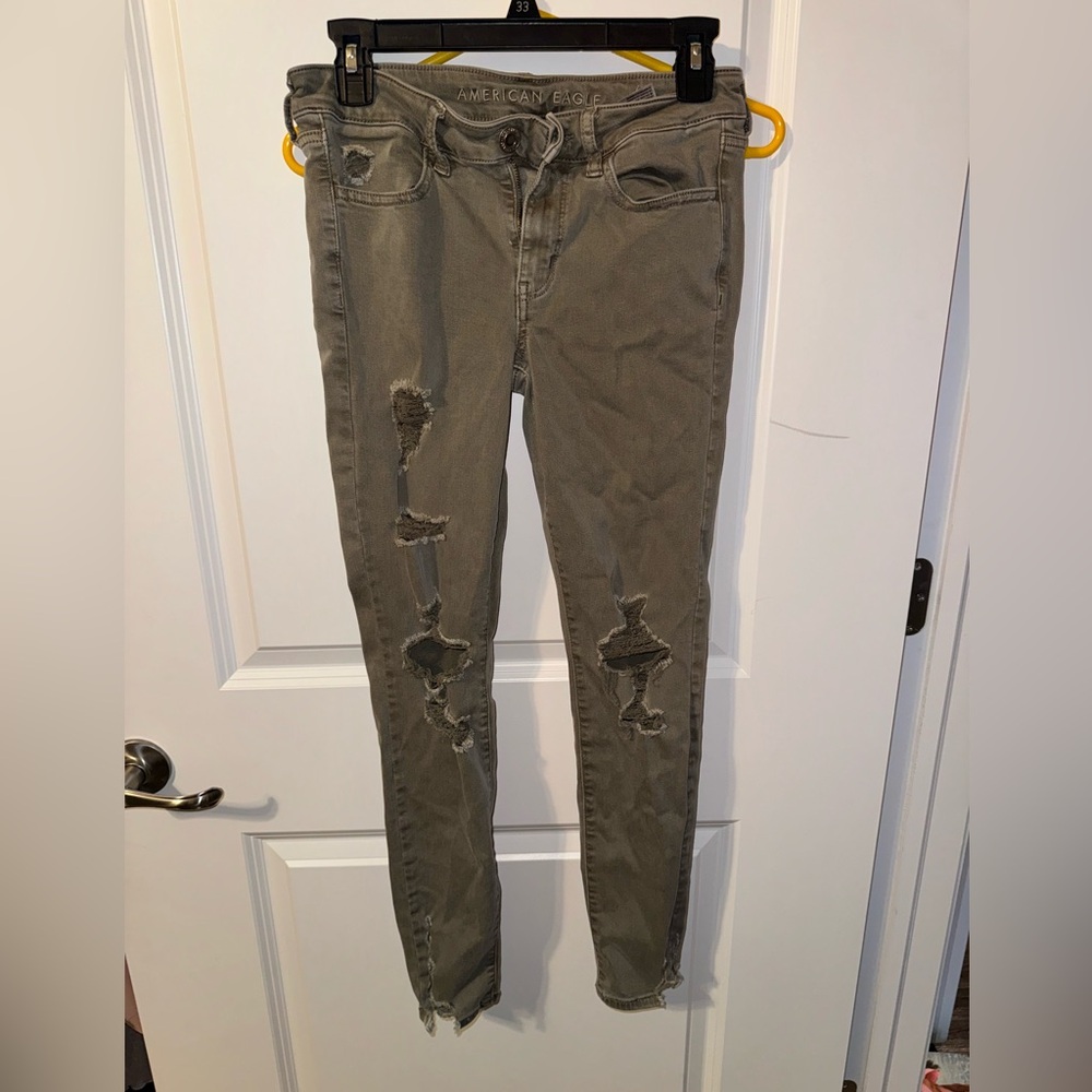 American Eagle Olive Stretch Jeans